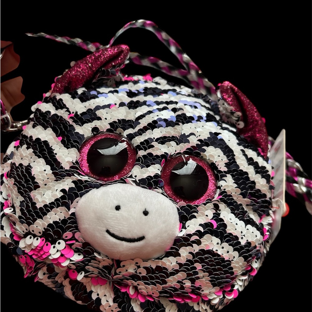 Sequin Zebra Plush Bag